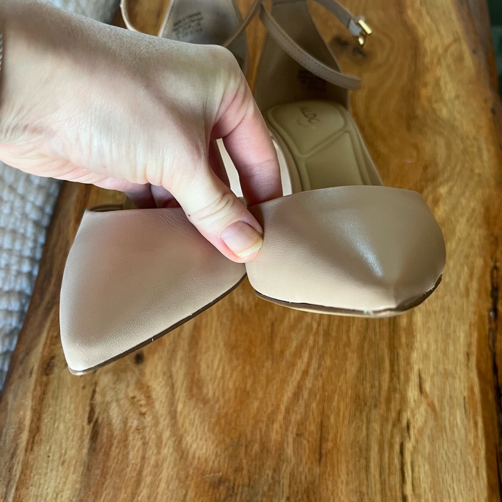 ALDO Women's Nude Ankle Strap Block Heels 7 - Picture 3 of 5